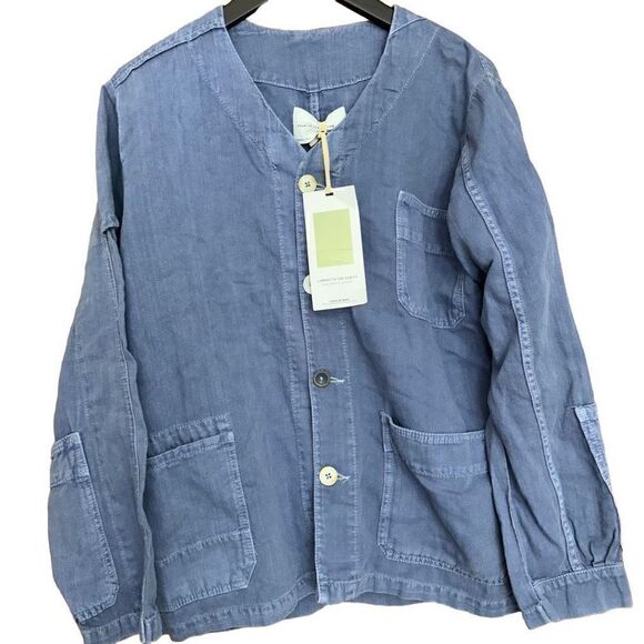 COPY - NWT Zara premium denim woman’s cotton linen blue denim jacket size M - Picture 5 of 8